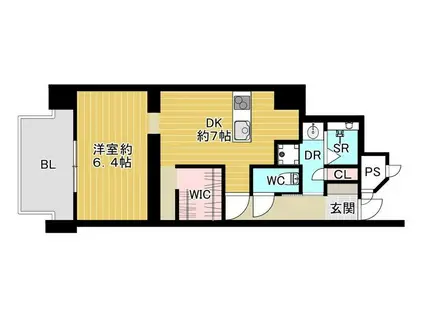 朝日プラザ心斎橋(1DK/12階)の間取り写真