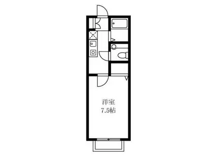 レーヴ田園調布(1K/1階)の間取り写真