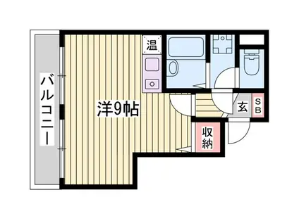 アビタシオン(ワンルーム/2階)の間取り写真
