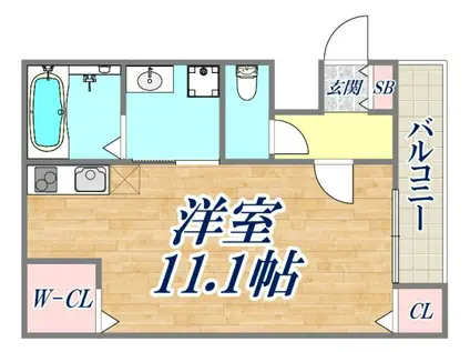 フジパレス出屋敷3番館(ワンルーム/3階)の間取り写真