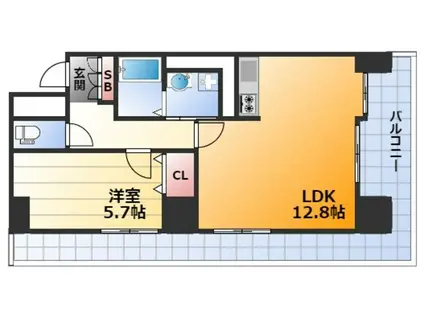 ノルデンタワー新大阪プレミアム(1LDK/8階)の間取り写真