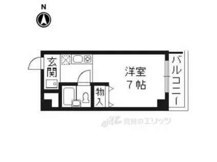 GLOIRE烏丸五条(1K/2階)の間取り写真