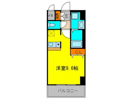 ONLY ONE小花II(ワンルーム/5階)の間取り写真