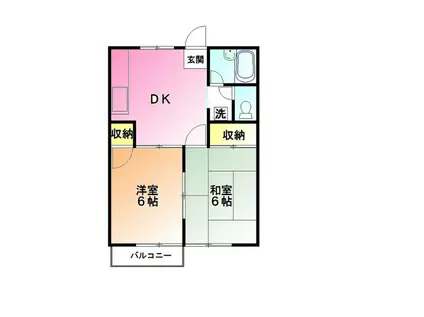 サニーコート(2DK/2階)の間取り写真