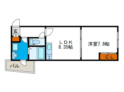 プリマルーチェ大正(1LDK/3階)の間取り写真