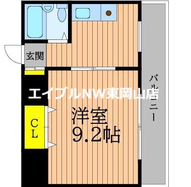 カーサ・グランディール(1DK/3階)の間取り写真