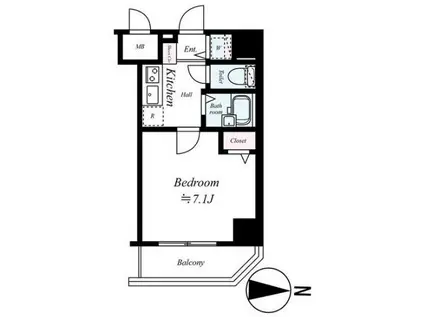 RISINGPLACE練馬関町ステーションスクエア(1K/5階)の間取り写真