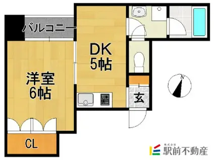 ORIENT BLD NO.59 TWI(1DK/11階)の間取り写真