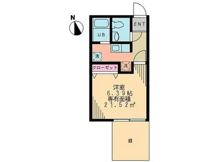 モデュロール豪徳寺(1K/1階)の間取り写真