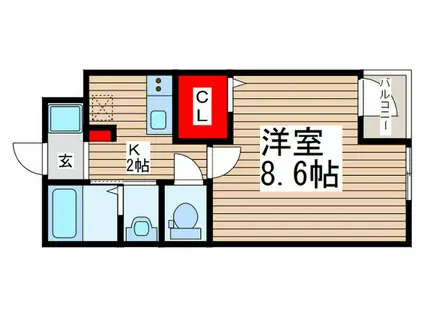 VISTA平井(1K/1階)の間取り写真