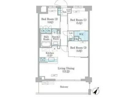 NIIYA平和台(3LDK/1階)の間取り写真