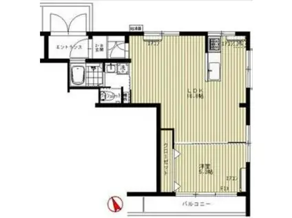 夏目坂マンション(1LDK/2階)の間取り写真