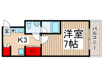 プライムレジデンス市川(1K/5階)の間取り写真