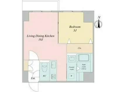 リーガルーセント(1LDK/10階)の間取り写真