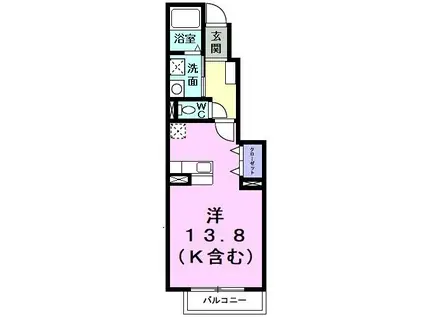 アンハーモニー(ワンルーム/1階)の間取り写真