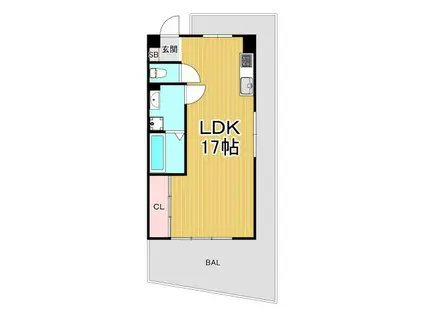 ベル西宮北口パート2(ワンルーム/2階)の間取り写真