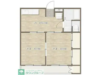 ライラックレスト(2DK/2階)の間取り写真