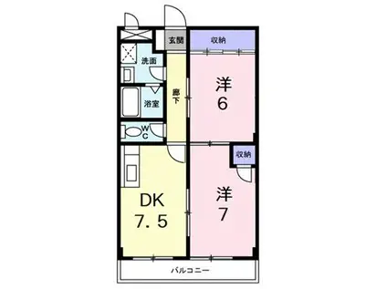 アンティロウプ(2DK/3階)の間取り写真