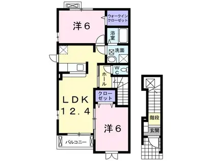 エスペランサ(2LDK/2階)の間取り写真
