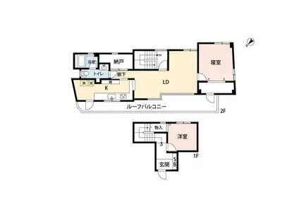 イースト HILLS(2SLDK/2階)の間取り写真