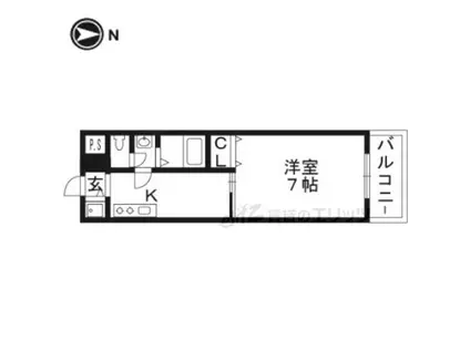 Fパティオ(1K/1階)の間取り写真