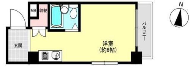 ホワイトウイング越野(ワンルーム/4階)の間取り写真