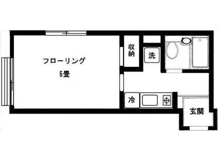 フラットK柿の木坂(1K/2階)の間取り写真