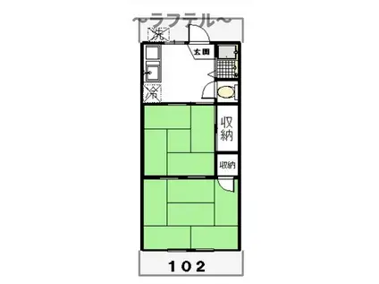 緑ハイツ(2DK/1階)の間取り写真