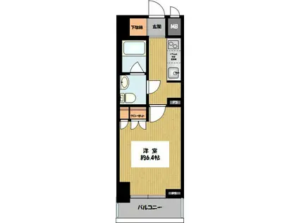 プラージュ月島(1K/10階)の間取り写真