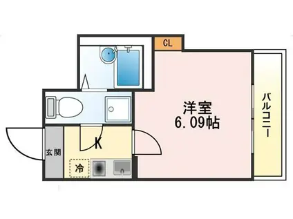 レジェンド川崎パークフロント(1K/3階)の間取り写真