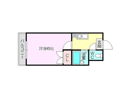 ハイツロフティー(1K/2階)の間取り写真