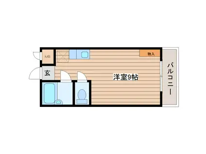 ハイツAK(ワンルーム/2階)の間取り写真