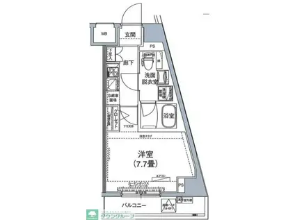 ルフレ向島(1K/6階)の間取り写真