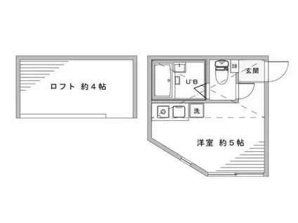 ユナイト阪東橋ヴェルティエ(ワンルーム/1階)の間取り写真