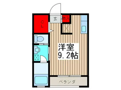 ウッドマンション・ホープ(ワンルーム/2階)の間取り写真