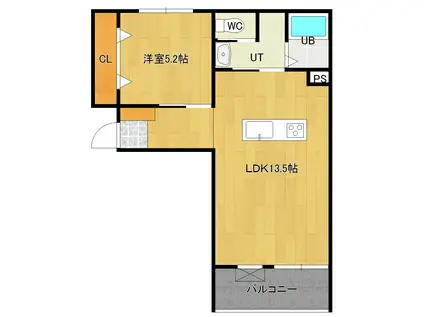 SAINTE DEVOTE(1LDK/3階)の間取り写真