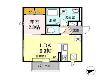 レナトゥス(1LDK/1階)の間取り写真