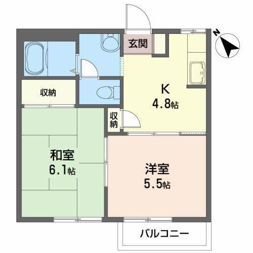 リッチモンド(2K/2階)の間取り写真