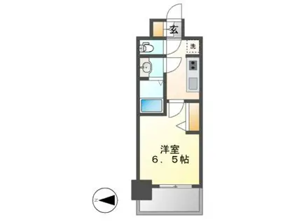 メイクス矢場町II(1K/7階)の間取り写真