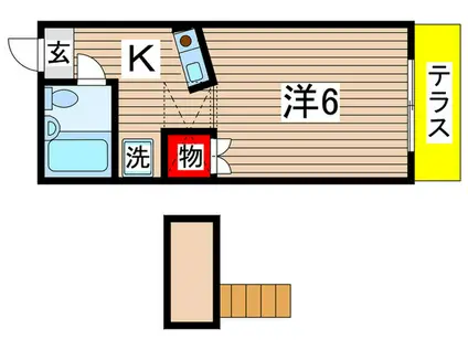 ラ・レジオンドヌール(1K/1階)の間取り写真