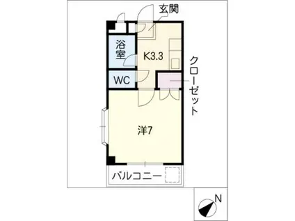 アドマイヤ N(1K/2階)の間取り写真