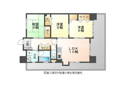 ロイヤルハイツ石黒(3LDK/8階)の間取り写真