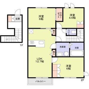 フォレ トゥーナ(3LDK/2階)の間取り写真