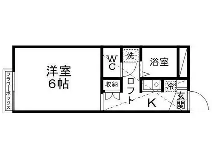 新後K・S(1K/2階)の間取り写真