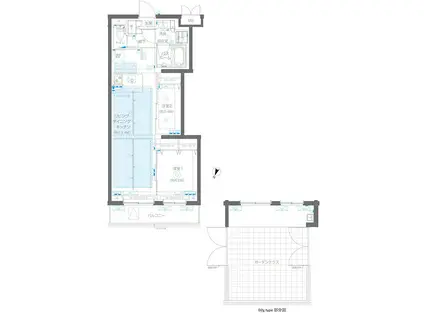 ZOOM蒲田イースト(2LDK/1階)の間取り写真