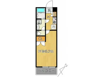 センタービレッジ東松戸(1K/1階)の間取り写真