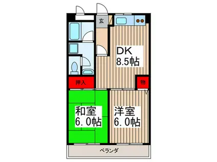 エトワール ST(2DK/3階)の間取り写真