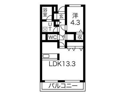 アーバンシャトー(1LDK/3階)の間取り写真
