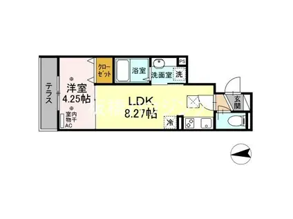コルツァ蓮根(1LDK/1階)の間取り写真