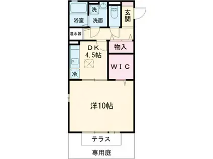 プランドール今在家(1DK/1階)の間取り写真